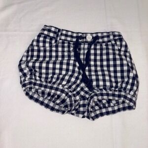 babyGap Toddler Girls Navy White Gingham Bubble Shorts Size 3 Years Elastic